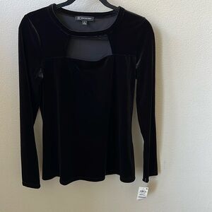 INC International Concepts Velvet long sleeve top